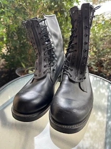 Addison 1971 Zipper Black Leather Boots Size 10D Panco Soles Estate Vintage - Picture 1 of 10