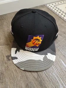 New Era Phoenix sun 59fifty logo Black Hat cap Camo Lid Hardwood Classic 7 5/8 - Picture 1 of 4