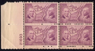 Scott #795 Northwest Ordinance Plate Block of 4 Stamps - MNH P#21693 - Image 1 of 2