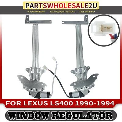 2x Regulador de ventana eléctrica delantero derecho y derecho con motor para Lexus LS400 1990-1994 sedán Foto 1 de 4
