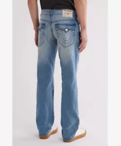 Pantalones de mezclilla rectos relajados con bolsillo con solapa True Religion Ricky talla 34 en claro brumoso nuevos con etiquetas - Imagen 1 de 17