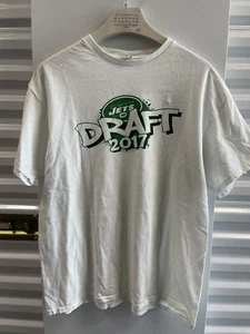 VTG New York Jets 2017 NFL DRAFT PARTY White T-Shirt Promo (Size XL) Two Sided - Picture 1 of 7