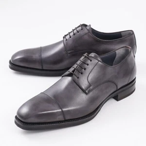 di Bianco Premium 'Pesaro' Smoke Gray Museum Calf Derby US 9.5 (Eu 42.5) Shoes - Picture 1 of 10