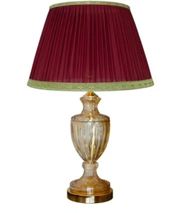 Lampada da tavolo camera da letto elegante cristallo AMBRA CHIARO con paralume - Foto 1 di 4