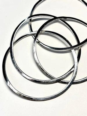 925 Sterling Silver 5 Bangle Bracelet Intertwined Marked - Image 1 of 4