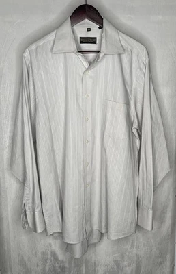 Camisa Donald J. Trump Para Hombres 16.5 - 34/35 Rayas Ajuste Regular Sin Hierro Cuello Blanco Foto 1 de 4