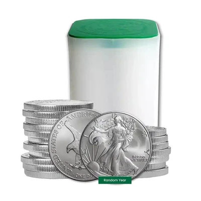 Tube of 20 - $1 American Silver Eagle Coin 1 oz BU - Random Year - US Mint - Image 1 of 4