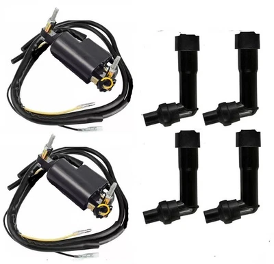 2x Bobina de Ignição Vela de Ignição Boot Caps Kawasaki 750 LTD KZ750 1980 1982 1983 - Imagem 1 de 2