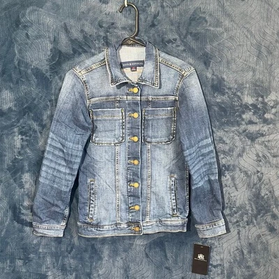 ROCK & REPUBLIC Blue Denim Jean Jacket Casual Button Down NWT Womans Size XS - Image 1 of 4