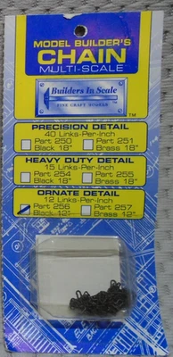 MODEL BUILDERS CHAIN #256 12 LINKS PER INCH 12" TOTAL LENGTH NEW IN PACKAGE - Image 1 of 2