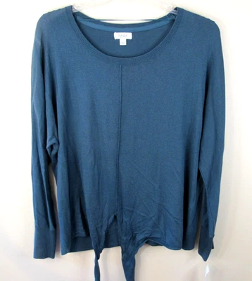 Suéter Pullover Style & Co Cintura Corbata Manga Larga Para Mujer Grande Verde - NUEVO Foto 1 de 4