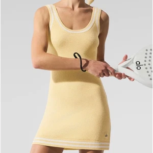 Alo Yoga Tennis Club Pullover Strickkleid warm butter/weiß S - Bild 1 von 10