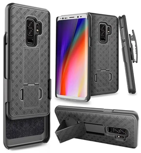 Noir Béquille Étui Coque + Clip Ceinture Holster pour Samsung Galaxy S9 Plus,S9 - Photo 1 sur 9