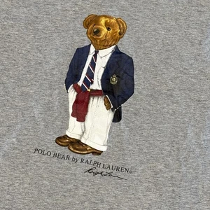 Vtg Polo Ralph Lauren Teddy Bear Grey Label T-Shirt Mens M Free Shipping - Picture 1 of 5