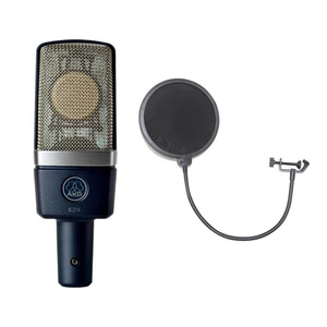 AKG C214 Mic + SD GAZER PF1 Pop Blocker – Pro Condenser Set for Studio Vocalss - Picture 1 of 3