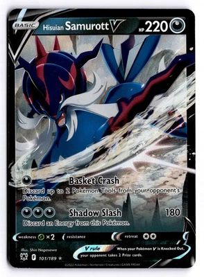 Hisuian Samurott V Ultra Rare SWSH10: Astral Radiance 101/189 NM - Image 1 of 2