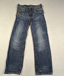 Affliction Jeans Herren 30x31 Regular mit Motorrad Club Patches Distress Y2K - Bild 1 von 22