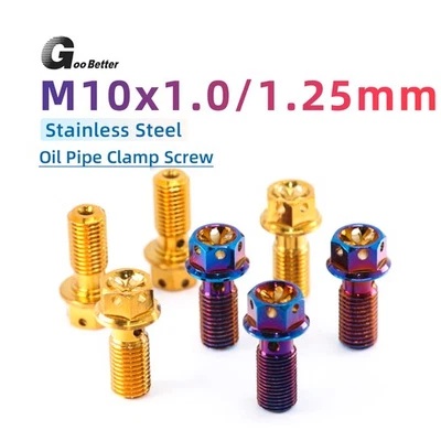 M10 Stainless Steel Brake Caliper Bolts Motorcycles Fasteners Screws P1.0/1.25mm - Image 1 of 4