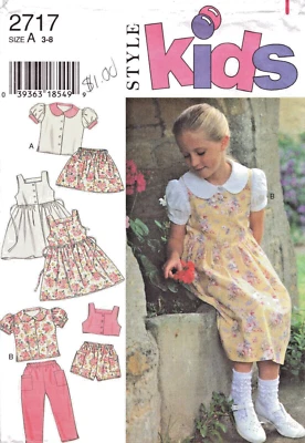 STYLE 2717 ~ Button Front Dress/Top/Blouse Puff Sleeves/Pants w/Pockets ~ 3-8 - Image 1 of 4