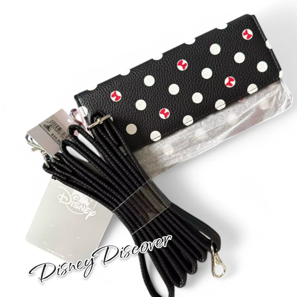 Minnie Mouse Disney Parks Polka Dot Handbag — Black/White Satchel