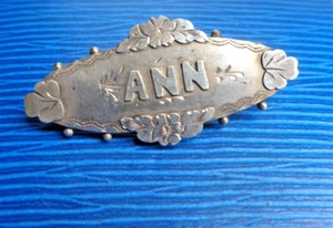 Viktorianische Silber Namen Brosche Sterling Punze für 1893 Chester ANN - Bild 1 von 6