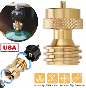 Steak Saver Brass Adapter 1 lb to 20 lb Propane Gas Tank Grill Bottle Converter - Picture 1 of 12