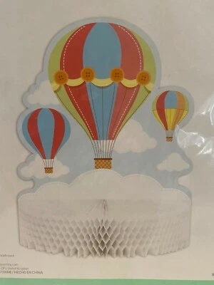 Up, Up And Away Honeycomb Centerpiece Baby Shower Hot Air Balloon Party Supplies - Image 1 of 3
