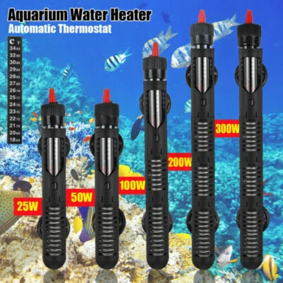 US Aquarium Water Heater 100W-200-300W Submersible Fish Tank Thermostat Heating - Image 1 of 4