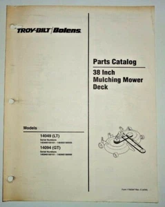 Troy Bilt Mulching Mower Deck Parts Catalog Manual Book ORIGINAL! 14049 14094 - Picture 1 of 2