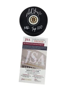 Adam Oates Boston Bruins NHL Top 100 signiert signiert signiert Puck Auto JSA - Bild 1 von 2