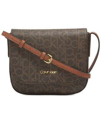 Calvin Klein X1905 Rachel Signature Brown Crossbody Bag - Image 1 of 4
