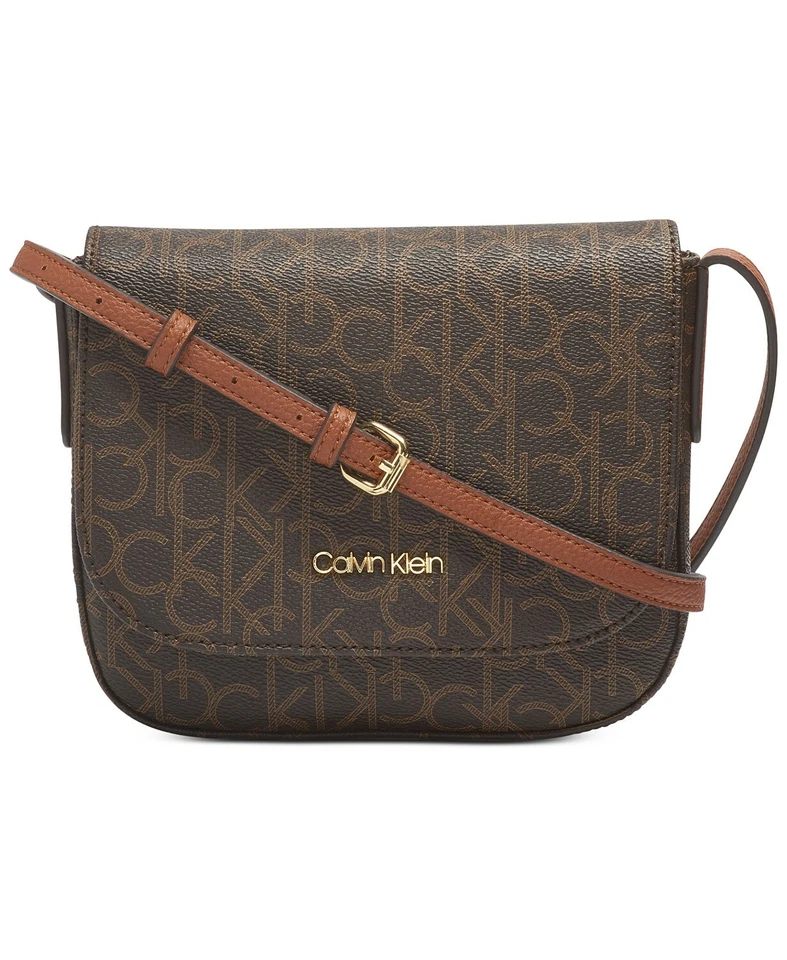 Calvin Klein Rachel Signature Brown Crossbody Bag B4115