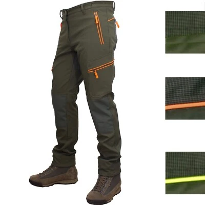 Pantalone Uomo Felpato Caccia Pesca Trekking In Tessuto Tecnico Antistrappo Inve - Immagine 1 di 4