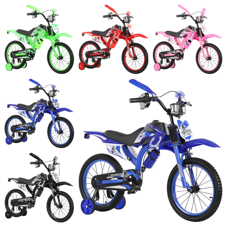 BOYS GIRLS CHILDRENS KIDS MOTO BIKE BICYCLE STABILISER 12 16 20 INCH MOTORCROSS - Image 1 of 1