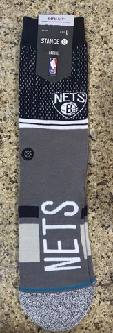 Stance NBA Brooklyn Nets Crew Socks Men's Size Large 9-13 or Women's 10.5-14.5 Cover