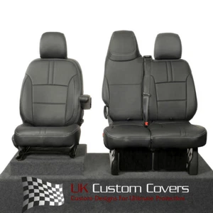 RENAULT TRAFFIC SPORT BUSINESS+ (2025+) BLOCK LEATHERETTE FRONT SEAT COVERS 638 - Picture 1 of 11