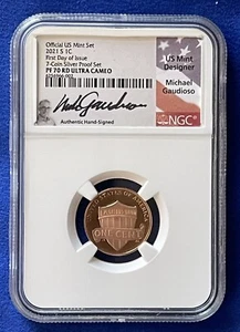 2021 S 1CFirst Day of Issue7-Coln Silver Proof SetPE 70 RD ULTRA CAMEO - Picture 1 of 2