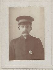 Salvation Army Man Mustache Hat Badge Vintage Small Photo Oneida Sylvan Beach NY