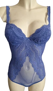 VALERY LINGERIE P39 Designer Spitzen Body Push-up Bugel BH Gr.75B 34B IT.2 Blau - Bild 1 von 4