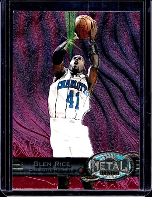 GLEN RICE 1997-98 Metal Universe Basketball Card #35 Charlotte Hornets NBA - Image 1 of 2