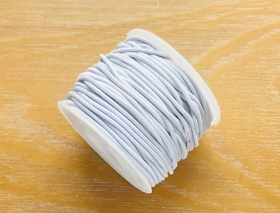Rollo de 100 pies blanco elástico rebordear cordón máscara cuerda hilo de joyería 1,5 mm  Foto 1 de 4