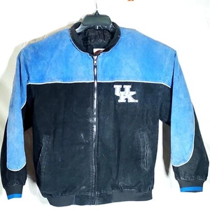 Vintage Leather Jacket Kentucky Wildcats Mens Leather Suede Coat Size Large UK  - Picture 1 of 3