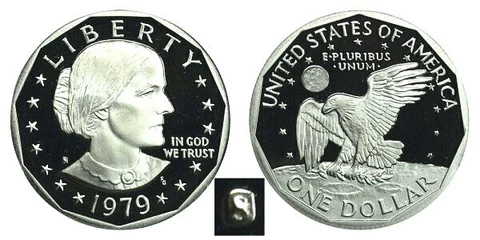 1979, 1980, 1981 S Susan B. Anthony Dollar PROOF Set  INCLUDES 2 TYPE 1 PROOFS Cover