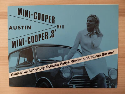 Austin Morris MINI COOPER COOPER S MK II PROSPEKT 1967 1968 FOLLETO alemán Foto 1 de 4