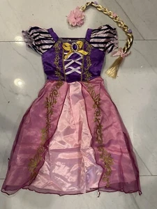 Disfraz de Rapunzel púrpura rosa elegante con clip trenza larga princesa rubia enredada - Imagen 1 de 4