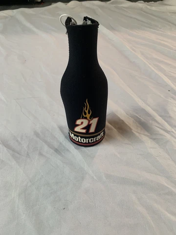 Ricky Rudd #21 Motorcraft Bottle Koozie Zipper NASCAR Cover