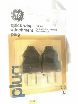 GE Quick Wire Attachment 125 Volt (2 Pack) *For 2 Wire Flat Or Round Cords - Image 1 of 2