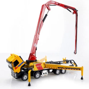 1:50 Concrete Pump Truck Construction Equipment Alloy Diecast Toy Vehicle Yellow - Picture 1 of 10