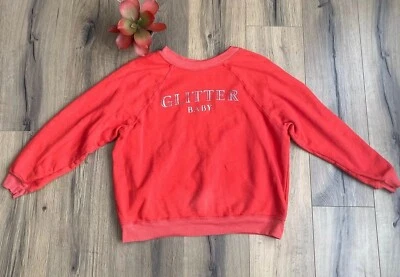 Wildfox Medium Red Glitter Baby Christmas Crew Neck Sweatshirt Silver Lettering - Image 1 of 4