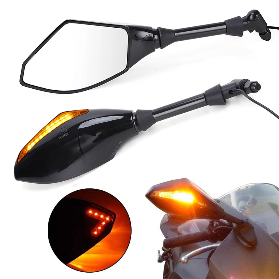 Espejos retrovisores laterales para moto con señal de giro de flecha para Suzuki GSX 600F 97R Foto 1 de 4